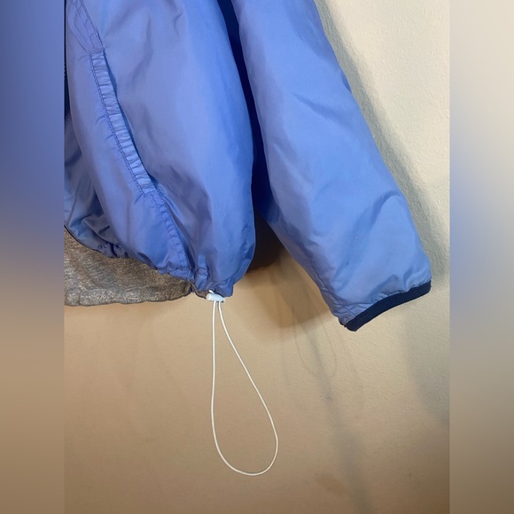 Reversible Blue and Heather Gray Windbreaker Jacket Size M Women Men Kids Teens - Picture 4 of 7